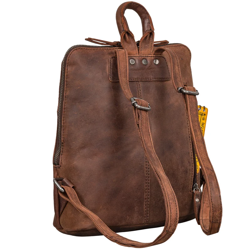"Sally" Vintage Rucksack Damen Leder Klein