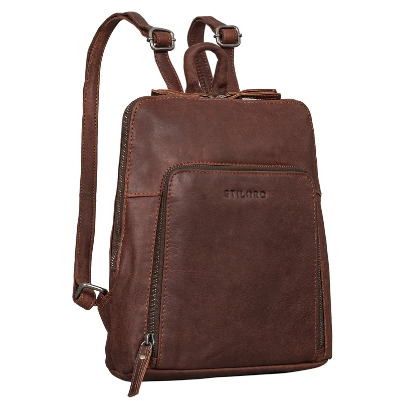 "Sally" Vintage Rucksack Damen Leder Klein
