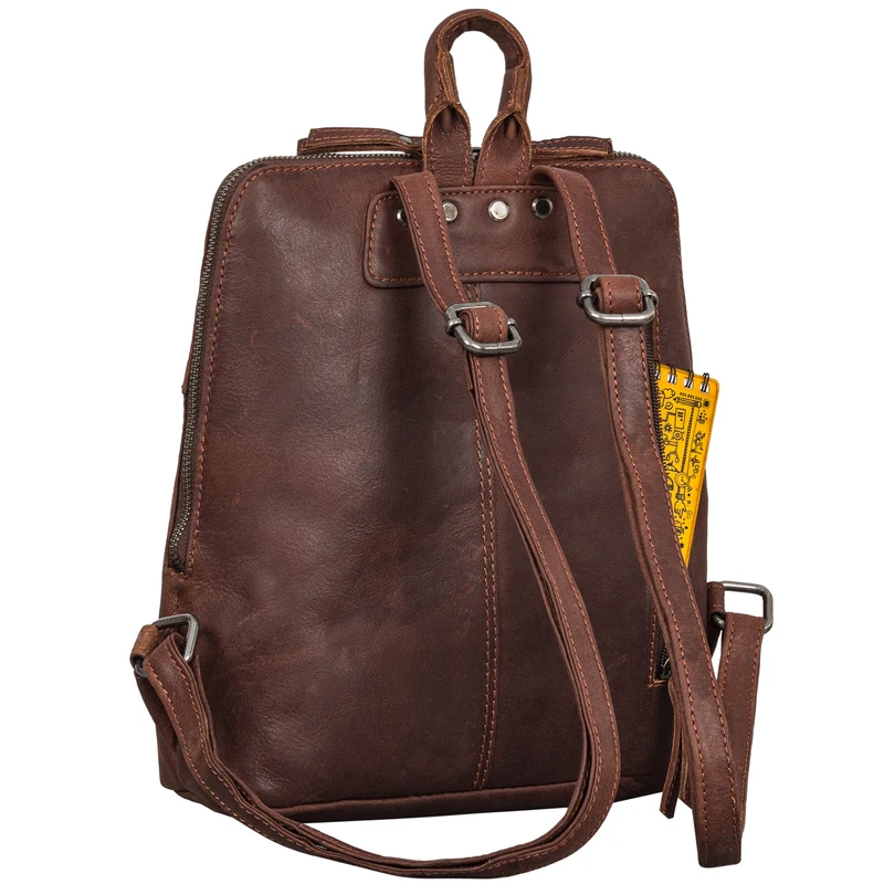 "Sally" Vintage Rucksack Damen Leder Klein
