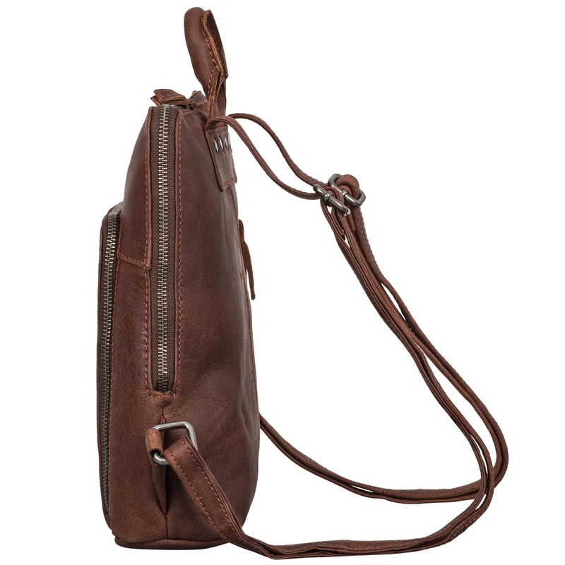 "Sally" Vintage Rucksack Damen Leder Klein