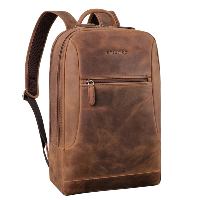 "Bradley" Vintage Laptoprucksack 15,6 Zoll Leder
