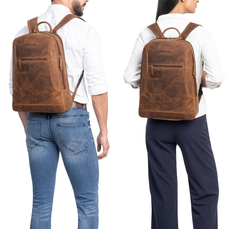 "Bradley" Vintage Laptoprucksack 15,6 Zoll Leder