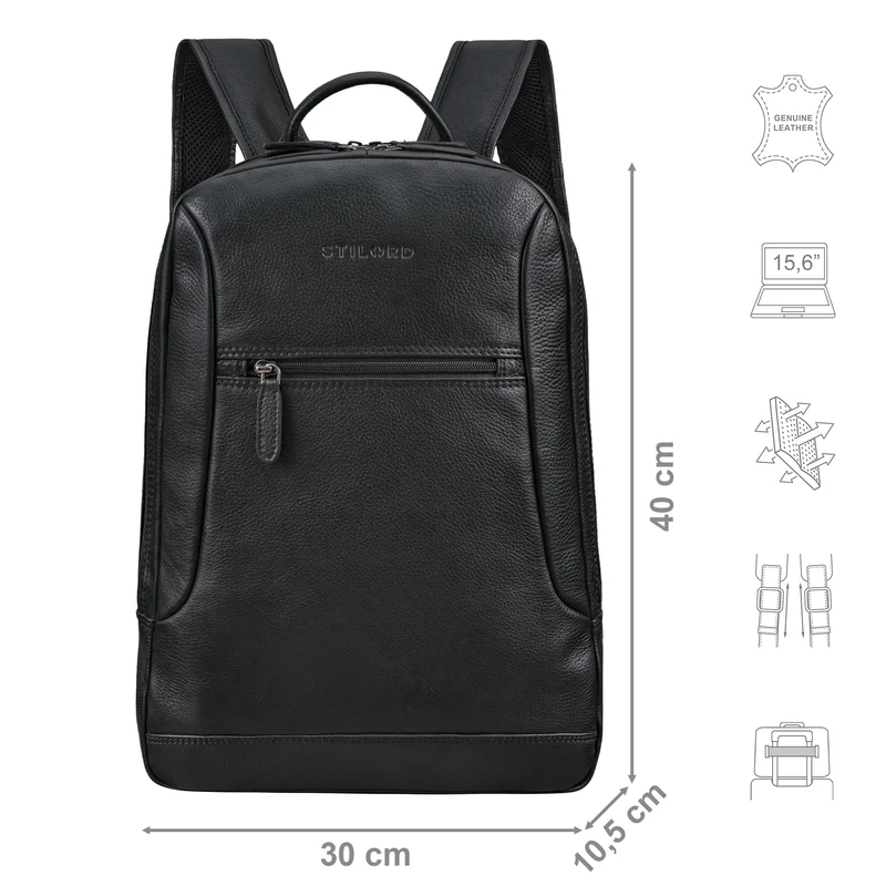 "Bradley" Vintage Laptoprucksack 15,6 Zoll Leder