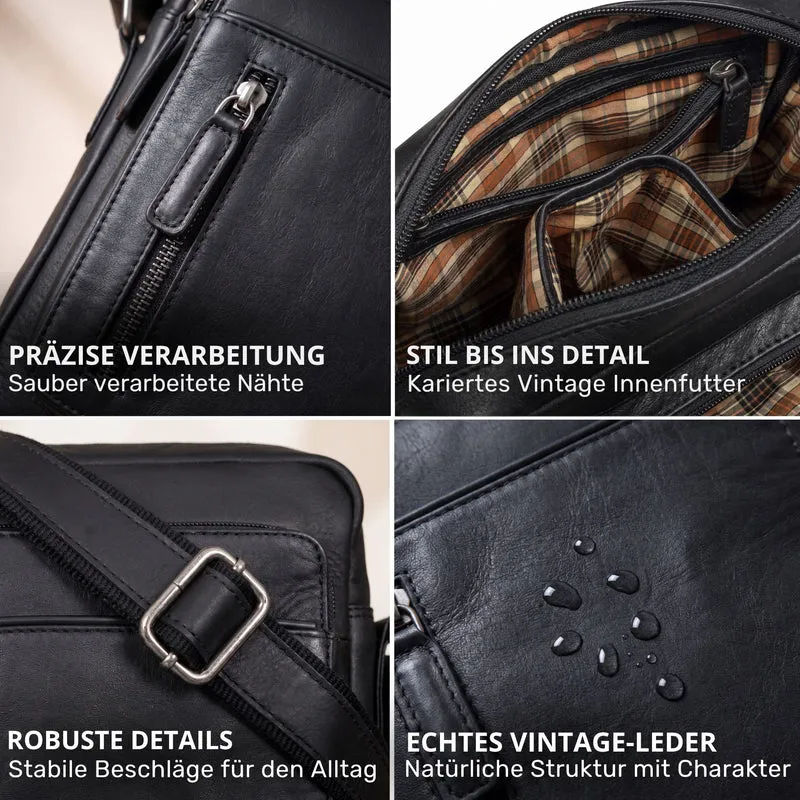 "Dain" Schultertasche Herren Leder Klein Umhängetasche