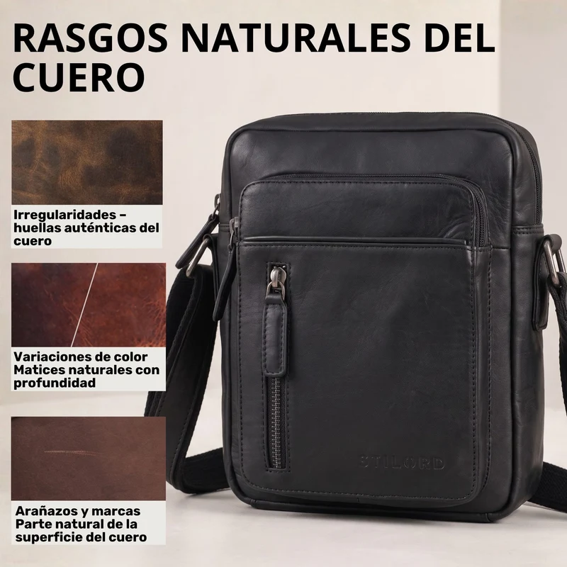"Dain" Schultertasche Herren Leder Klein Umhängetasche