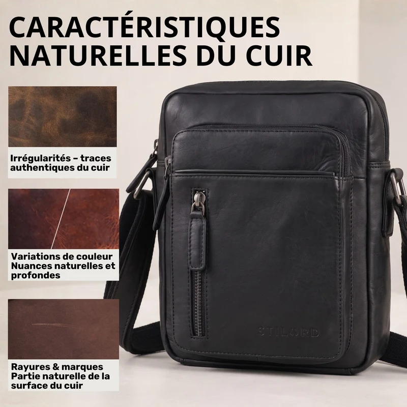 "Dain" Schultertasche Herren Leder Klein Umhängetasche