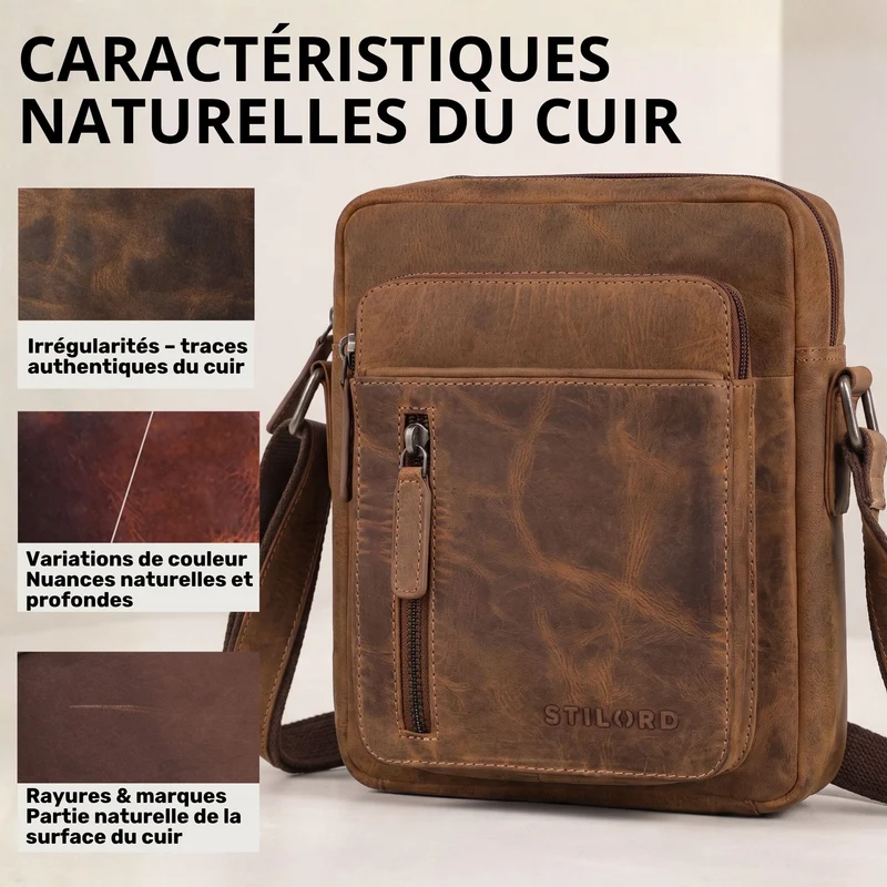 "Dain" Schultertasche Herren Leder Klein Umhängetasche