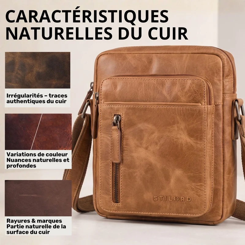 "Dain" Schultertasche Herren Leder Klein Umhängetasche
