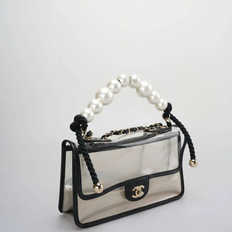 Chanel Sand By The Sea Classic Flap Bag Medium mit Perlenriemen – Kollektion 2018