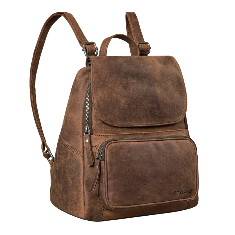STILORD “Ellie“ Eleganter City-Rucksack für Damen aus Echt-Leder klein