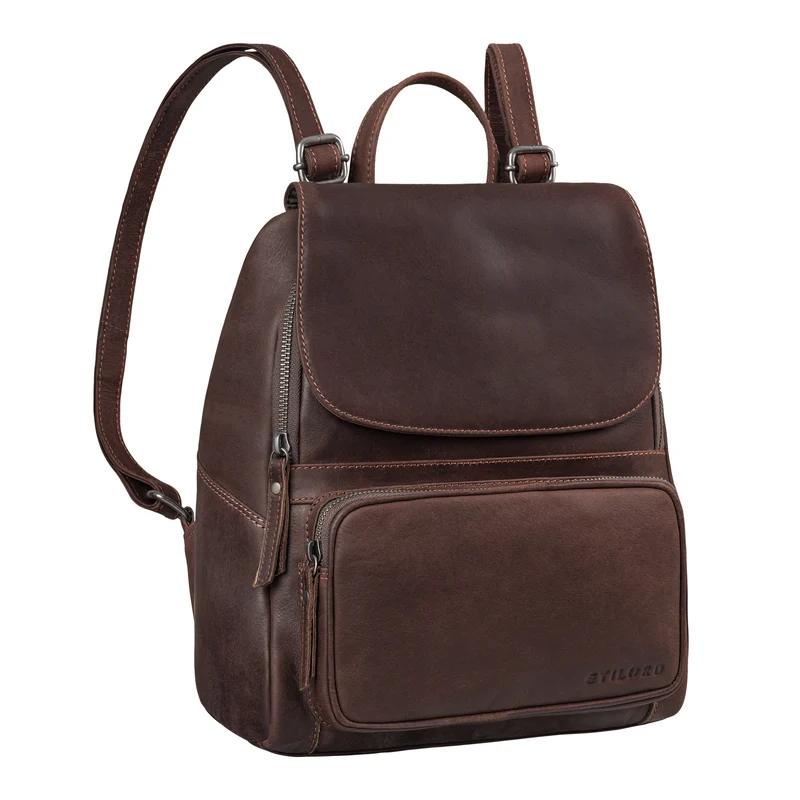 STILORD “Ellie“ Eleganter City-Rucksack für Damen aus Echt-Leder klein