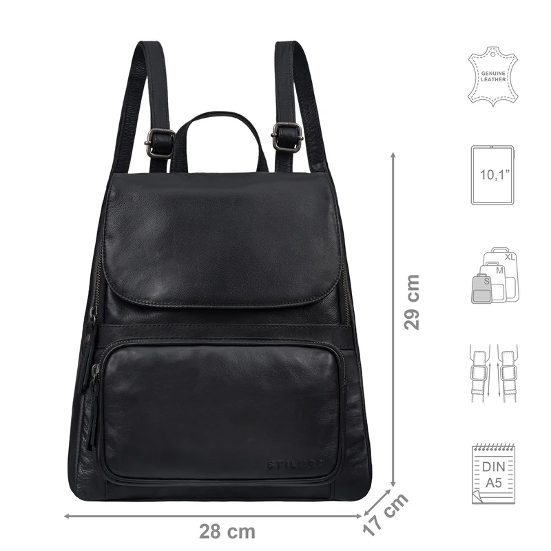 STILORD “Ellie“ Eleganter City-Rucksack für Damen aus Echt-Leder klein