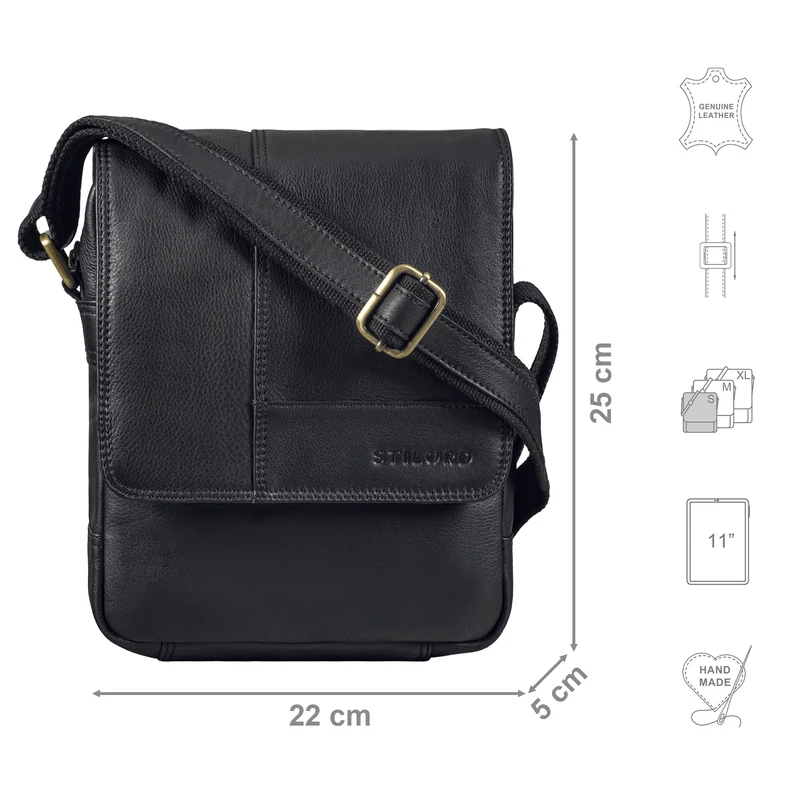 "Andy" Messenger Bag Herren Leder Klein