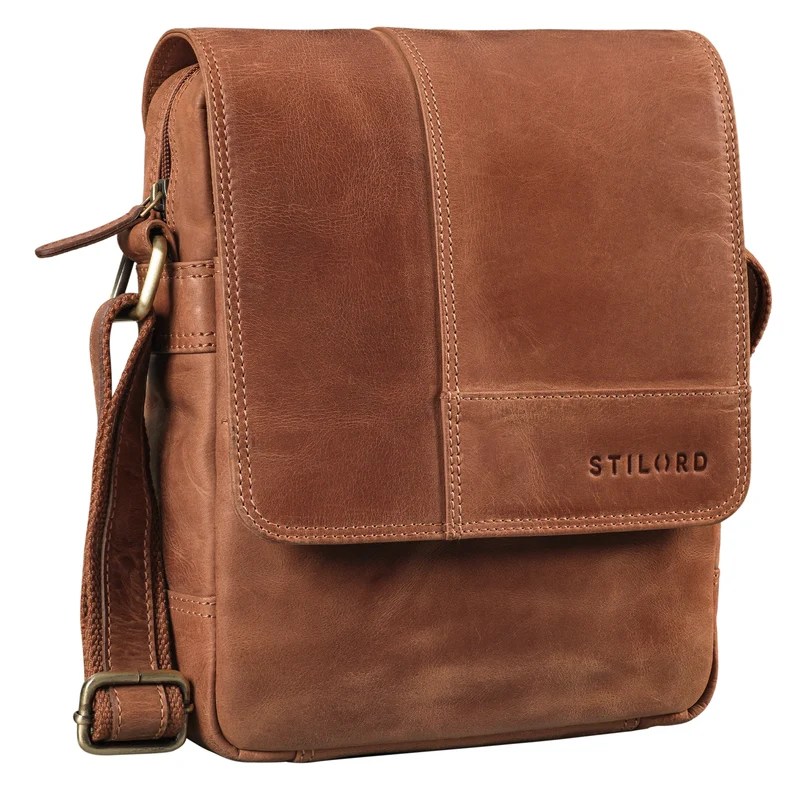 "Andy" Messenger Bag Herren Leder Klein