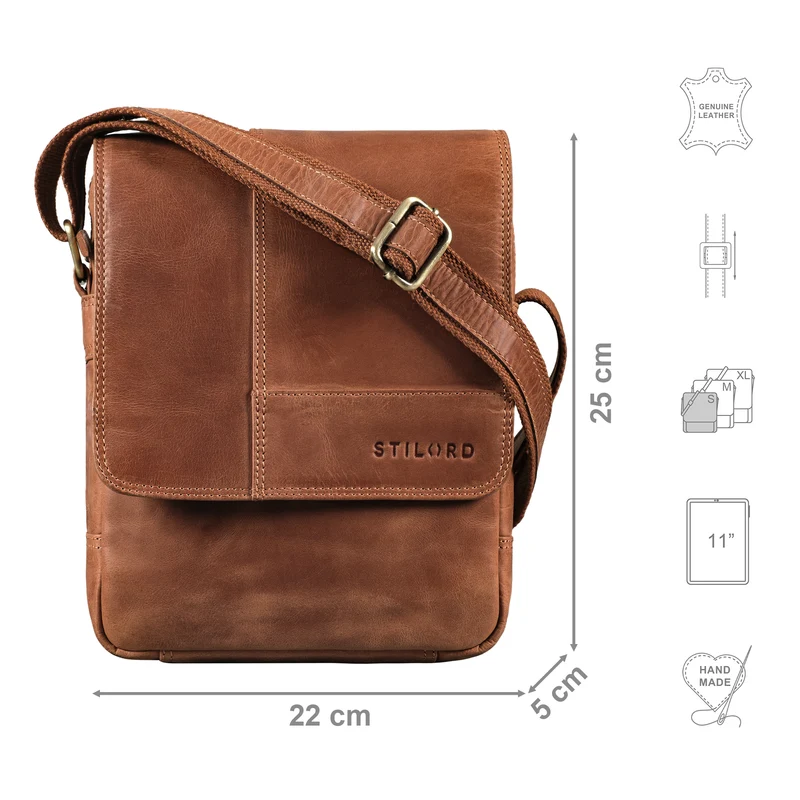 "Andy" Messenger Bag Herren Leder Klein