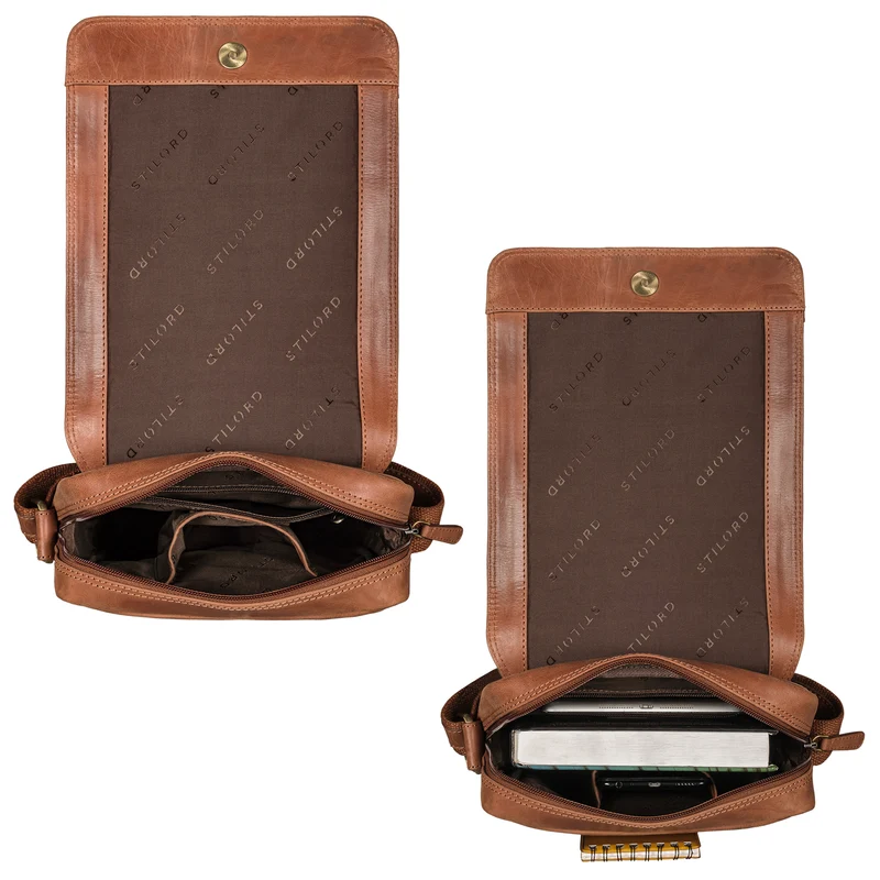 "Andy" Messenger Bag Herren Leder Klein