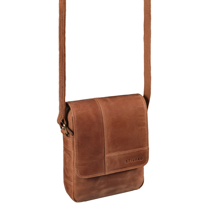 "Andy" Messenger Bag Herren Leder Klein
