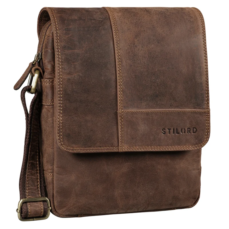 "Andy" Messenger Bag Herren Leder Klein