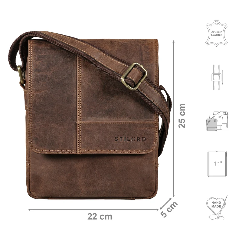 "Andy" Messenger Bag Herren Leder Klein