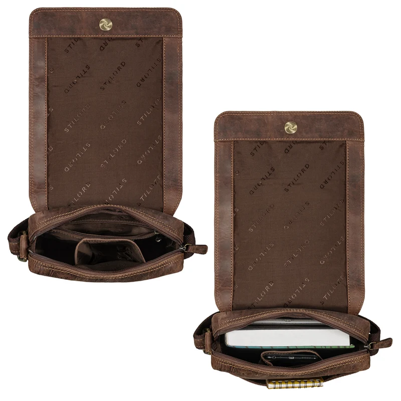 "Andy" Messenger Bag Herren Leder Klein