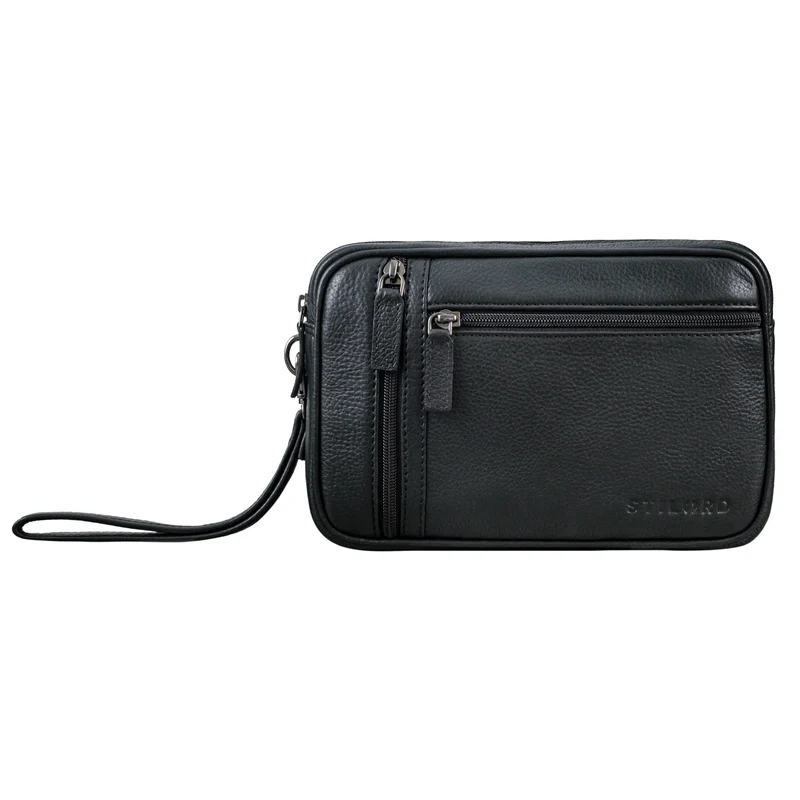 "Sunny" Clutch Handgelenktasche Herren Leder mit Doppelkammer