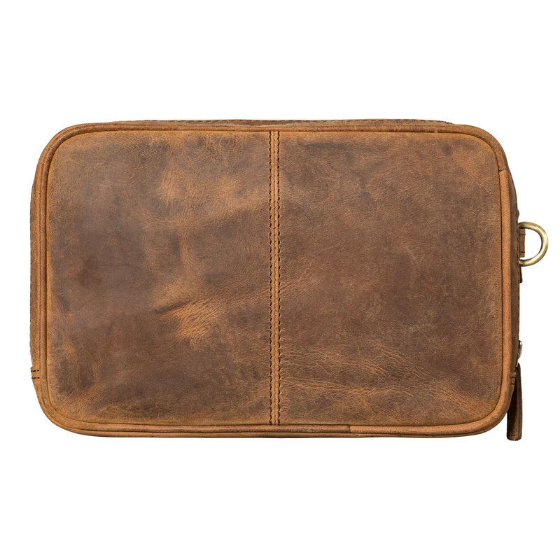"Sunny" Clutch Handgelenktasche Herren Leder mit Doppelkammer