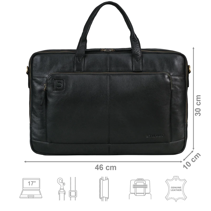 STILORD "Timothy" Elegante Laptoptasche Leder Herren & Damen 19 Zoll