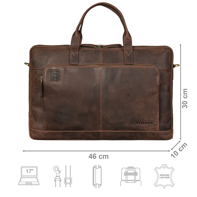 STILORD "Timothy" Elegante Laptoptasche Leder Herren & Damen 19 Zoll