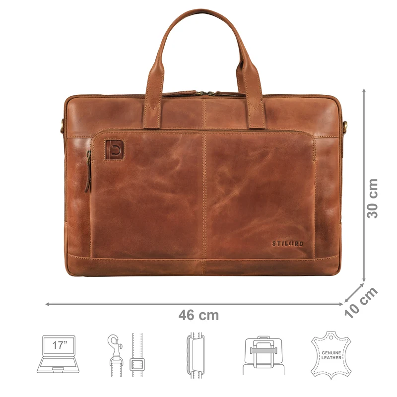 STILORD "Timothy" Elegante Laptoptasche Leder Herren & Damen 19 Zoll