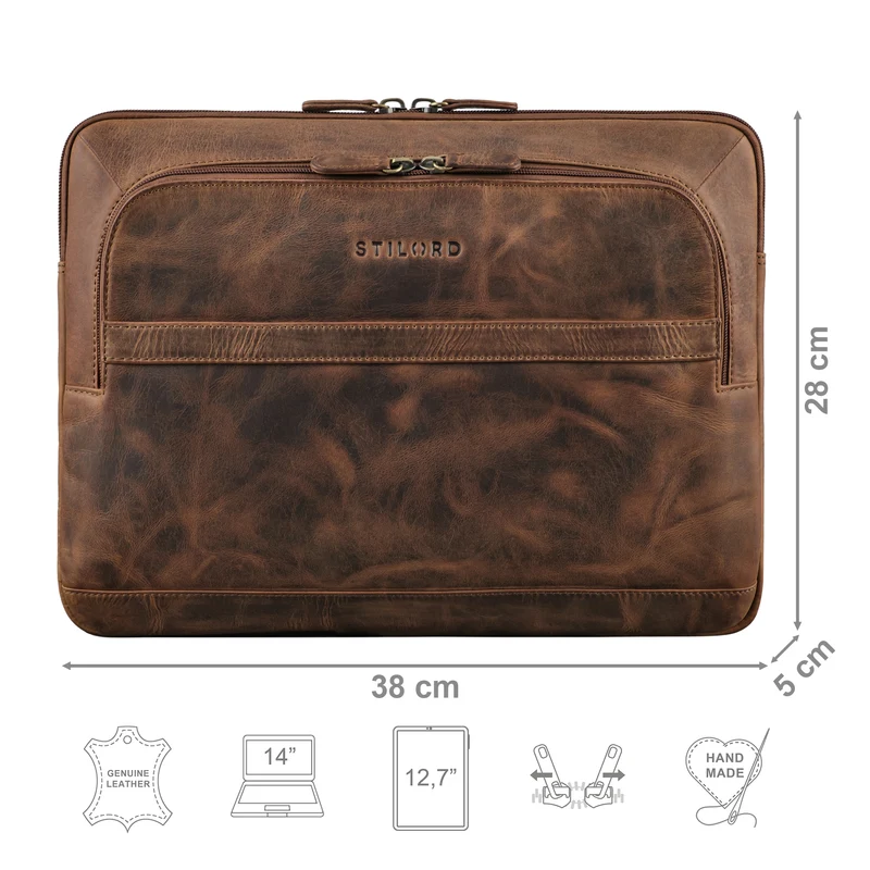"Haven" 2-in-1 Laptop Hülle 14 Zoll Leder