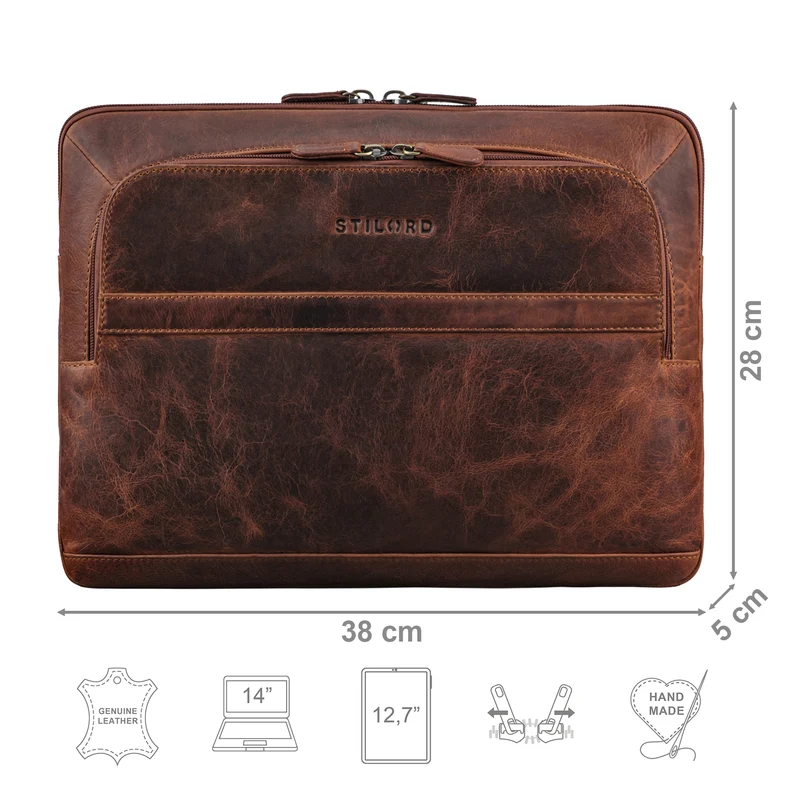 "Haven" 2-in-1 Laptop Hülle 14 Zoll Leder