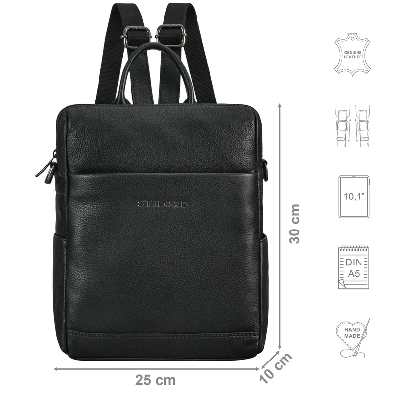 "Sienna" 2-in-1 Leder Rucksack & Umhängetasche Damen