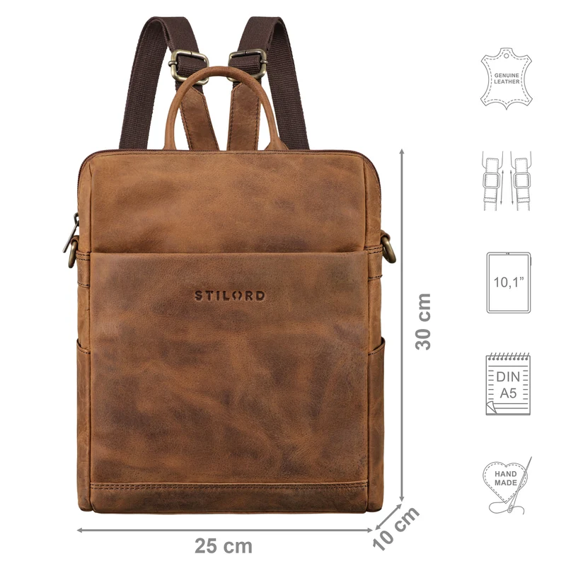 "Sienna" 2-in-1 Leder Rucksack & Umhängetasche Damen
