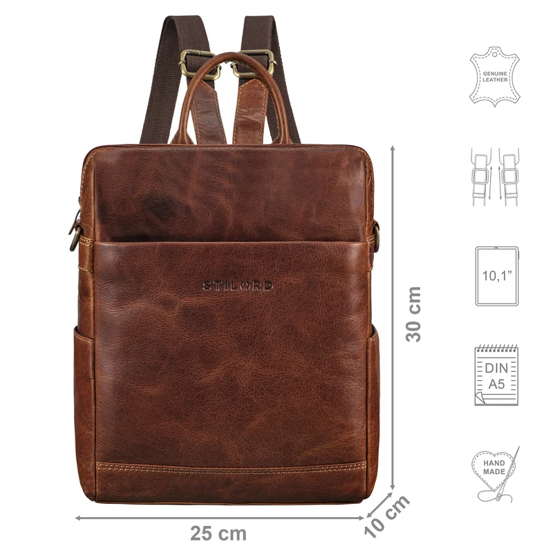 "Sienna" 2-in-1 Leder Rucksack & Umhängetasche Damen