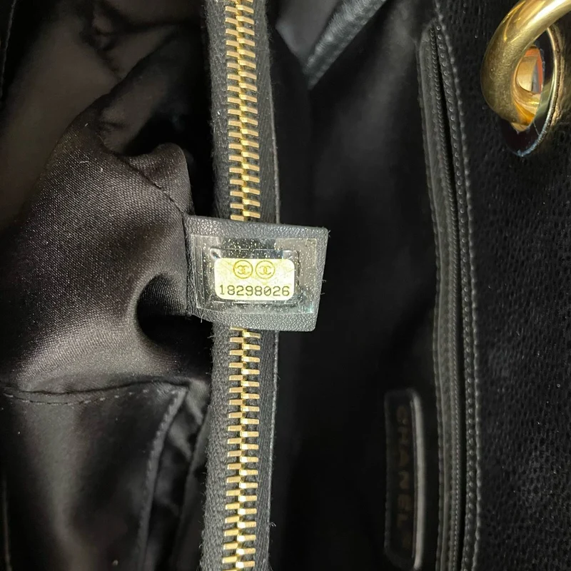 Chanel Medium Grand Shopping Tote Schwarze GST Tasche aus Kaviarleder mit Goldbeschlägen 2014