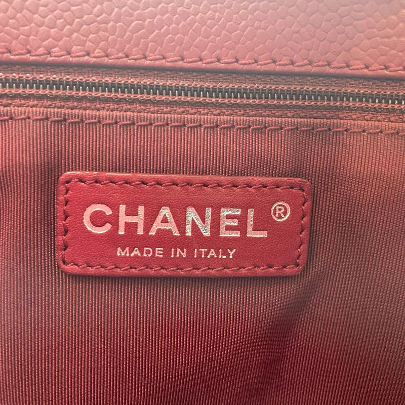 Chanel Burgundy gst Grand Shopping Tote Bag aus Kaviarleder mit silberner Hardware