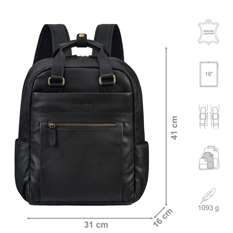 "Silva" Großer Business Rucksack Tasche Leder
