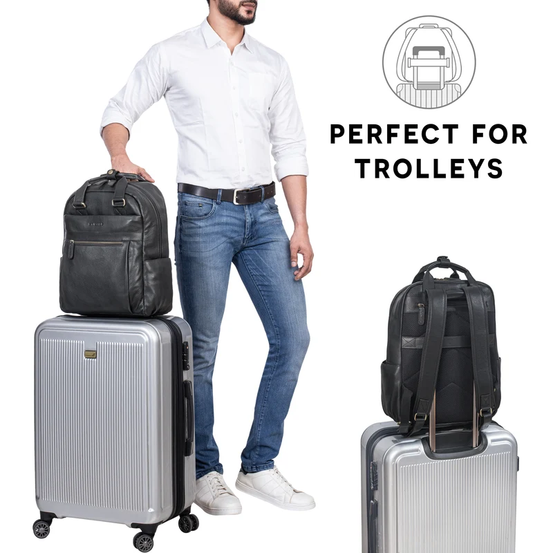 "Silva" Großer Business Rucksack Tasche Leder