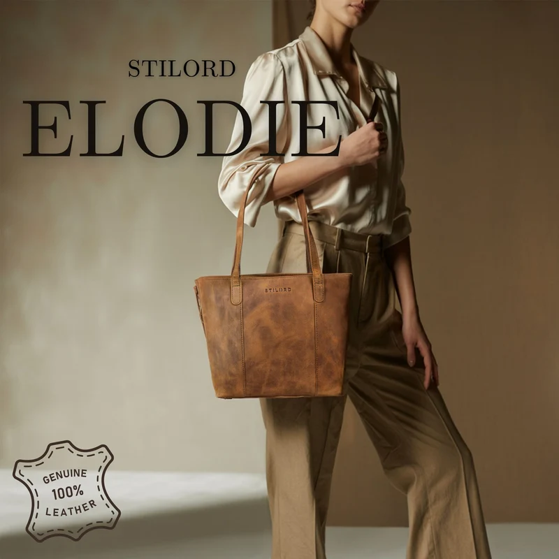 "Elodie" Elegante Handtasche Damen Mittelgroß Leder für Laptop bis 13 Zoll