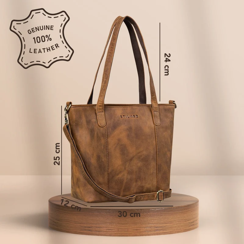 "Elodie" Elegante Handtasche Damen Mittelgroß Leder für Laptop bis 13 Zoll