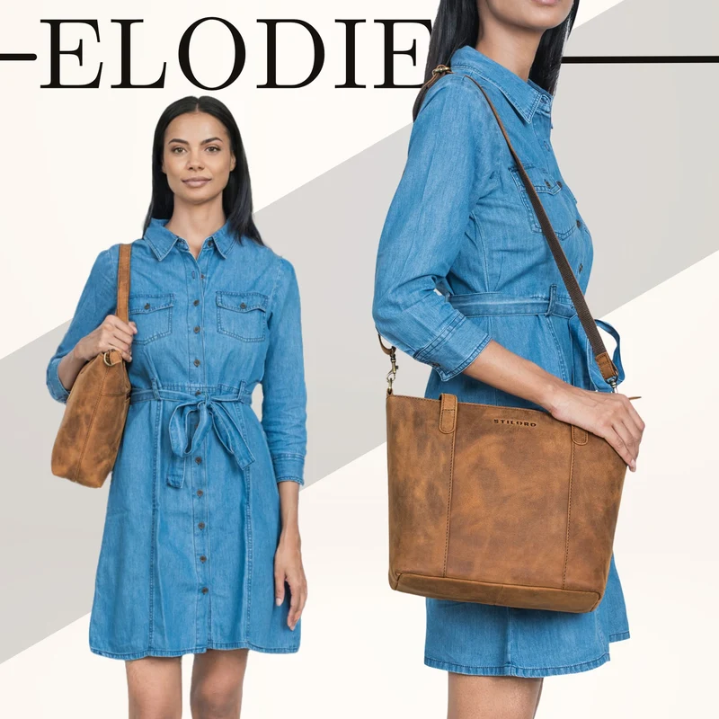"Elodie" Elegante Handtasche Damen Mittelgroß Leder für Laptop bis 13 Zoll