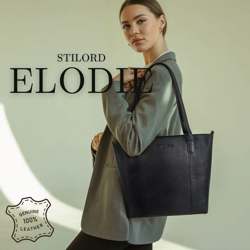 "Elodie" Elegante Handtasche Damen Mittelgroß Leder für Laptop bis 13 Zoll