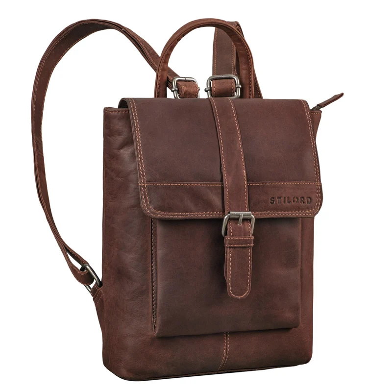 "Agnes" Damen Rucksack klein Elegant Echtleder