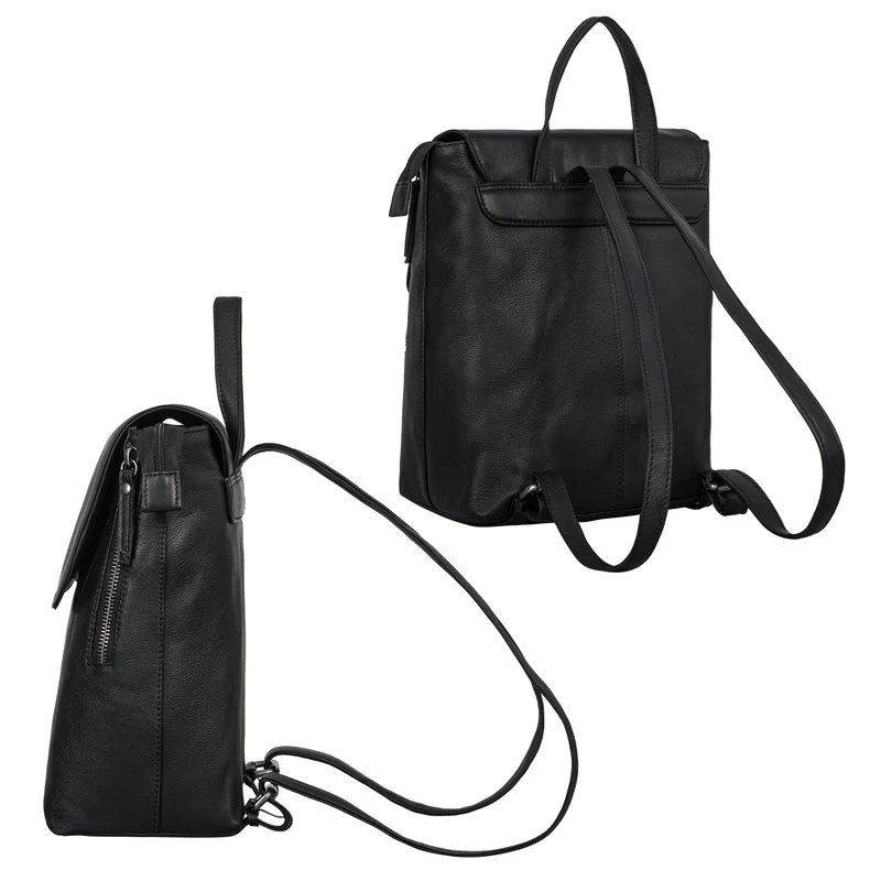 "Gesa" Eleganter Damen Rucksack Leder Klein