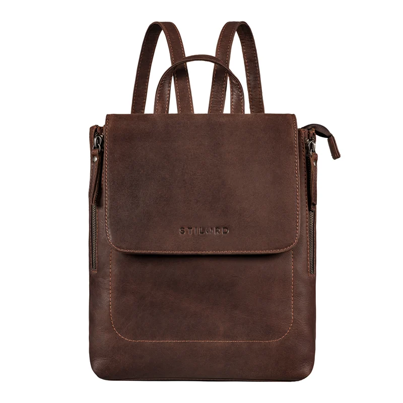 "Gesa" Eleganter Damen Rucksack Leder Klein