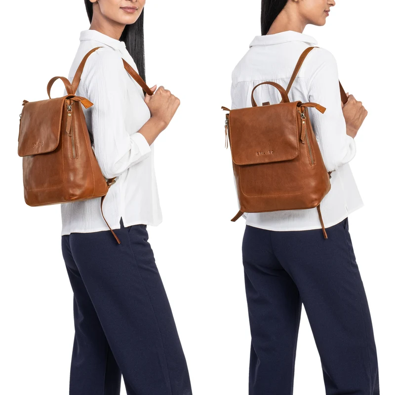 "Gesa" Eleganter Damen Rucksack Leder Klein