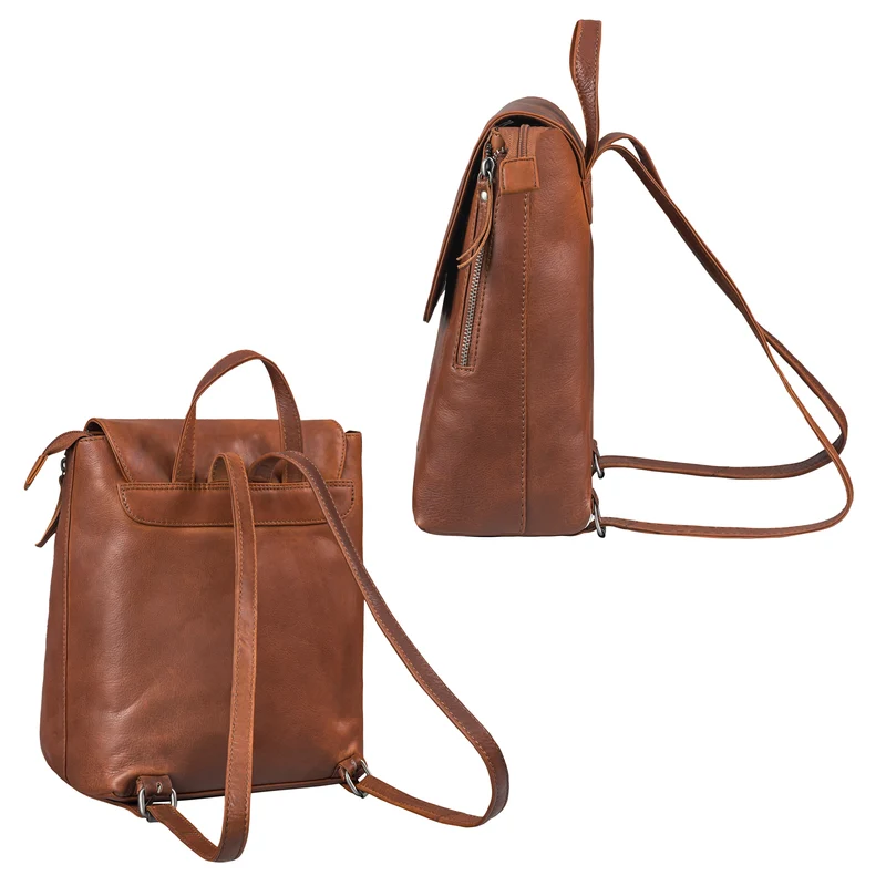 "Gesa" Eleganter Damen Rucksack Leder Klein