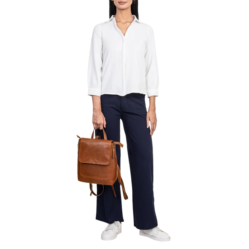 "Gesa" Eleganter Damen Rucksack Leder Klein