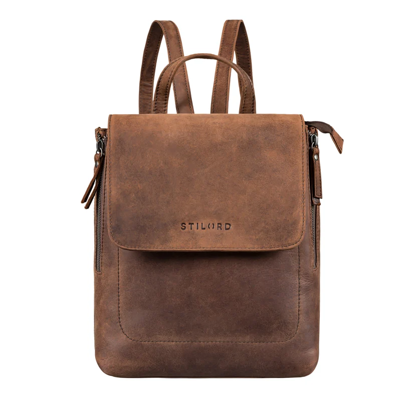 "Gesa" Eleganter Damen Rucksack Leder Klein