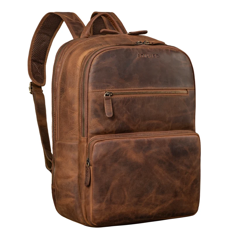"Albus" Geräumiger Leder Rucksack mit vielen Fächern